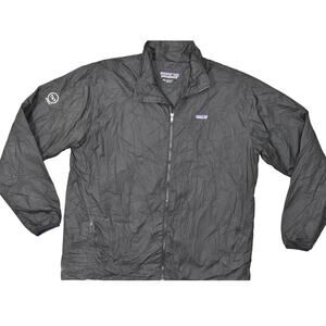 Patagonia Men's 2XL Black Polyester Full Zip Windbreaker Jacket Solid SEE LOGO